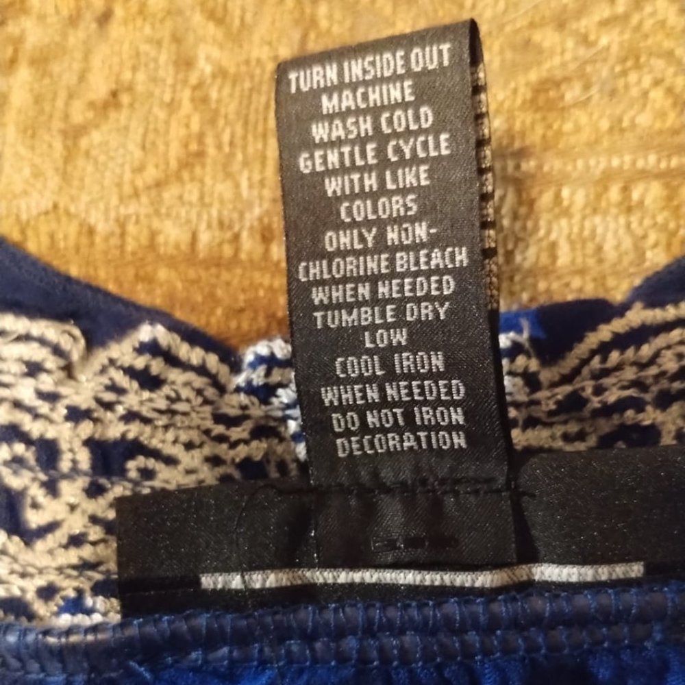 INC International Concepts Women's Royal blue, Embroidered/Mirrored Peasant Top - Picture 13 of 13
